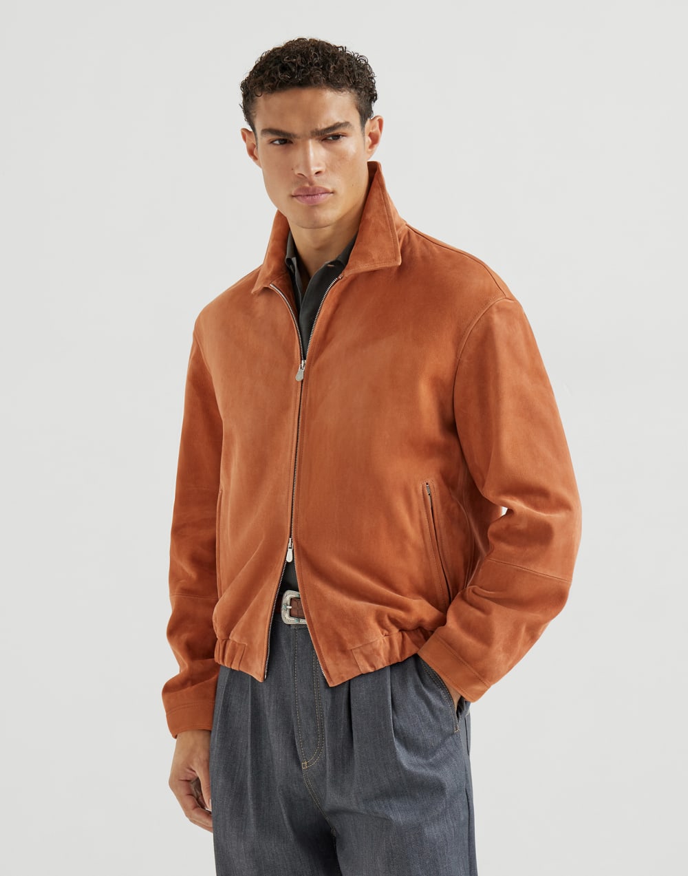 Suede jacket Apricot Man - Brunello Cucinelli