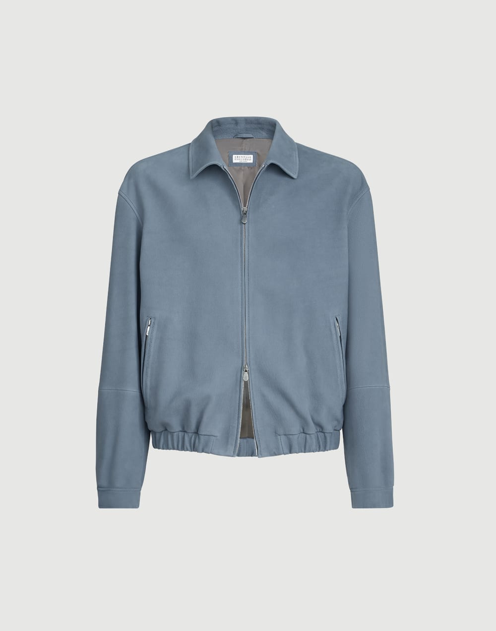 磨砂皮短夹克 蓝灰 男款 - Brunello Cucinelli