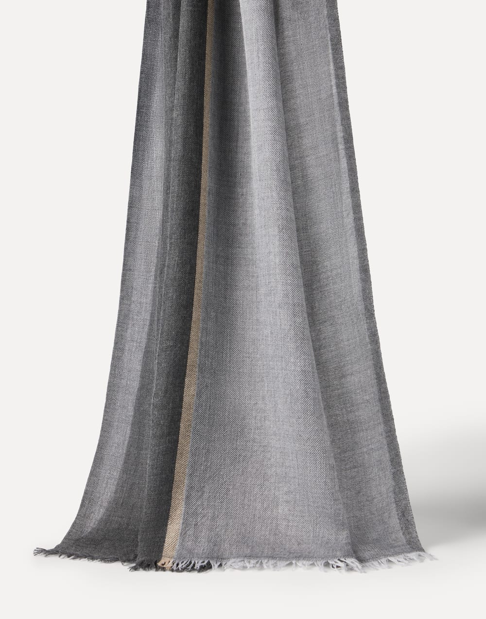 Cashmere and silk color block scarf Lead Man - Brunello Cucinelli