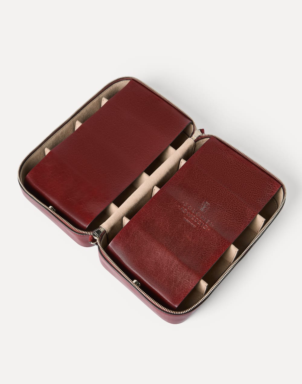 Calfskin glasses organizer Wine Man - Brunello Cucinelli