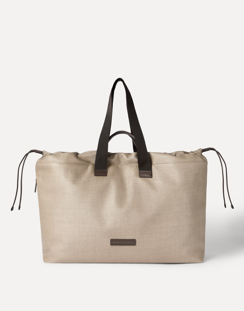 Small Leisure bag in raffia and leather Beige Lifestyle - Brunello Cucinelli