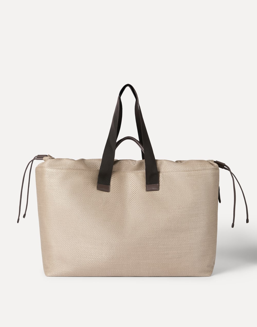 Small Leisure bag in raffia and leather Beige Lifestyle - Brunello Cucinelli