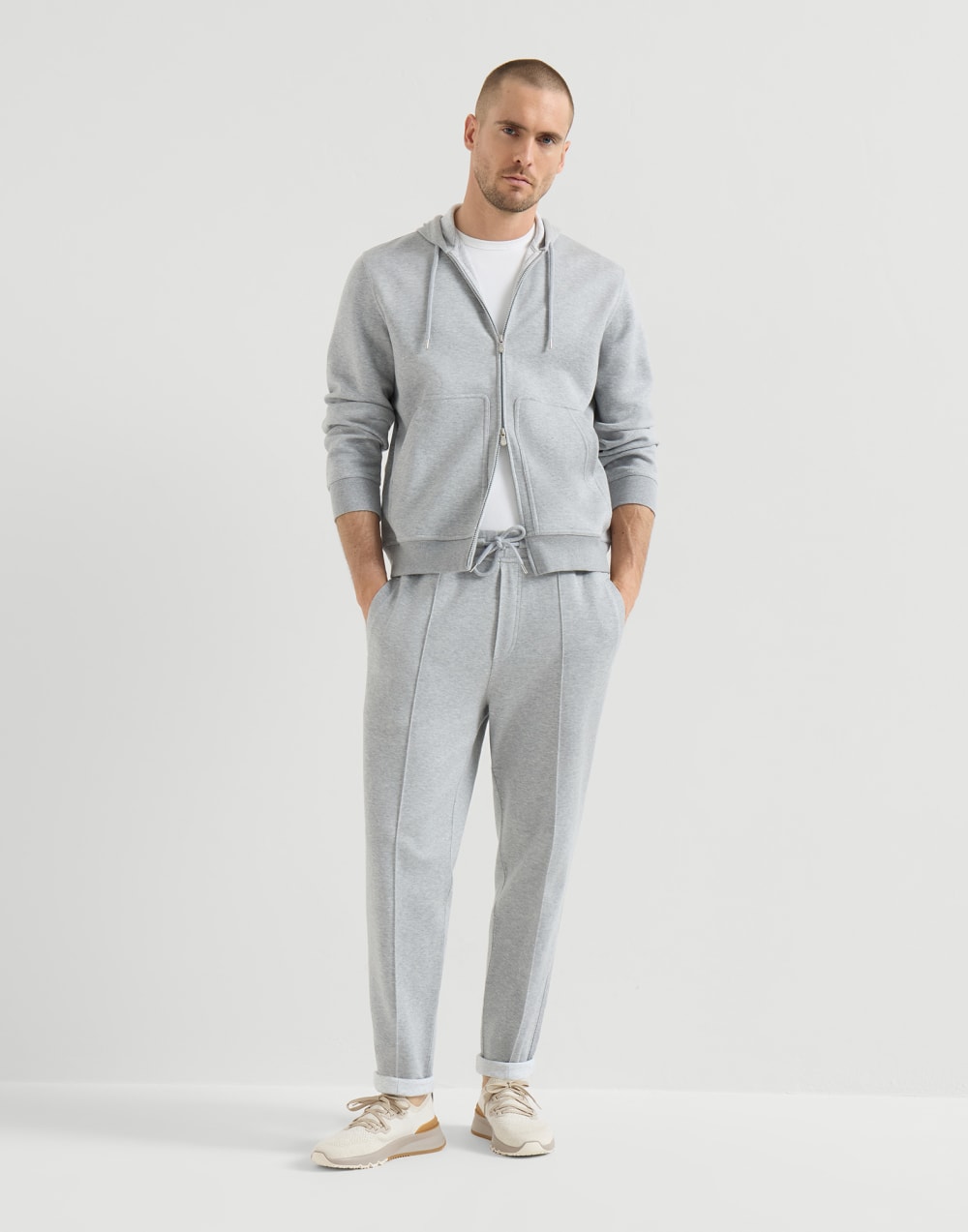 Cotton chiné knit runners Panama Man - Brunello Cucinelli