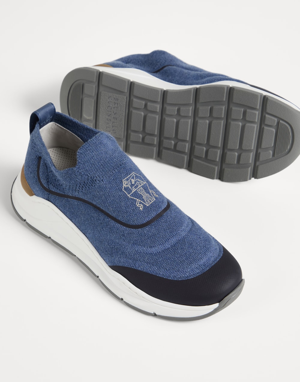 Knit slip-on runners Denim Boys - Brunello Cucinelli