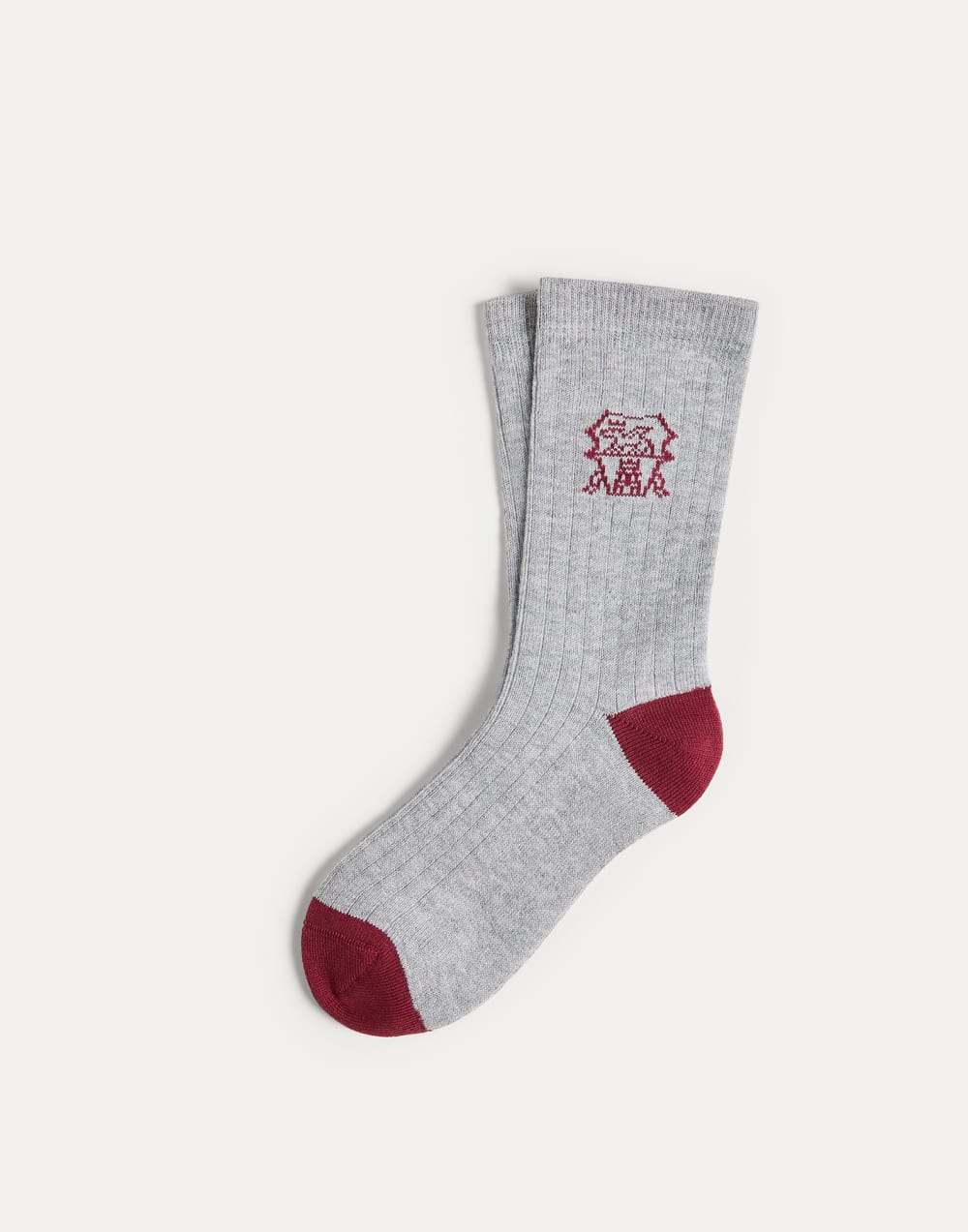 Rib knit socks with inlay Strawberry Boys - Brunello Cucinelli