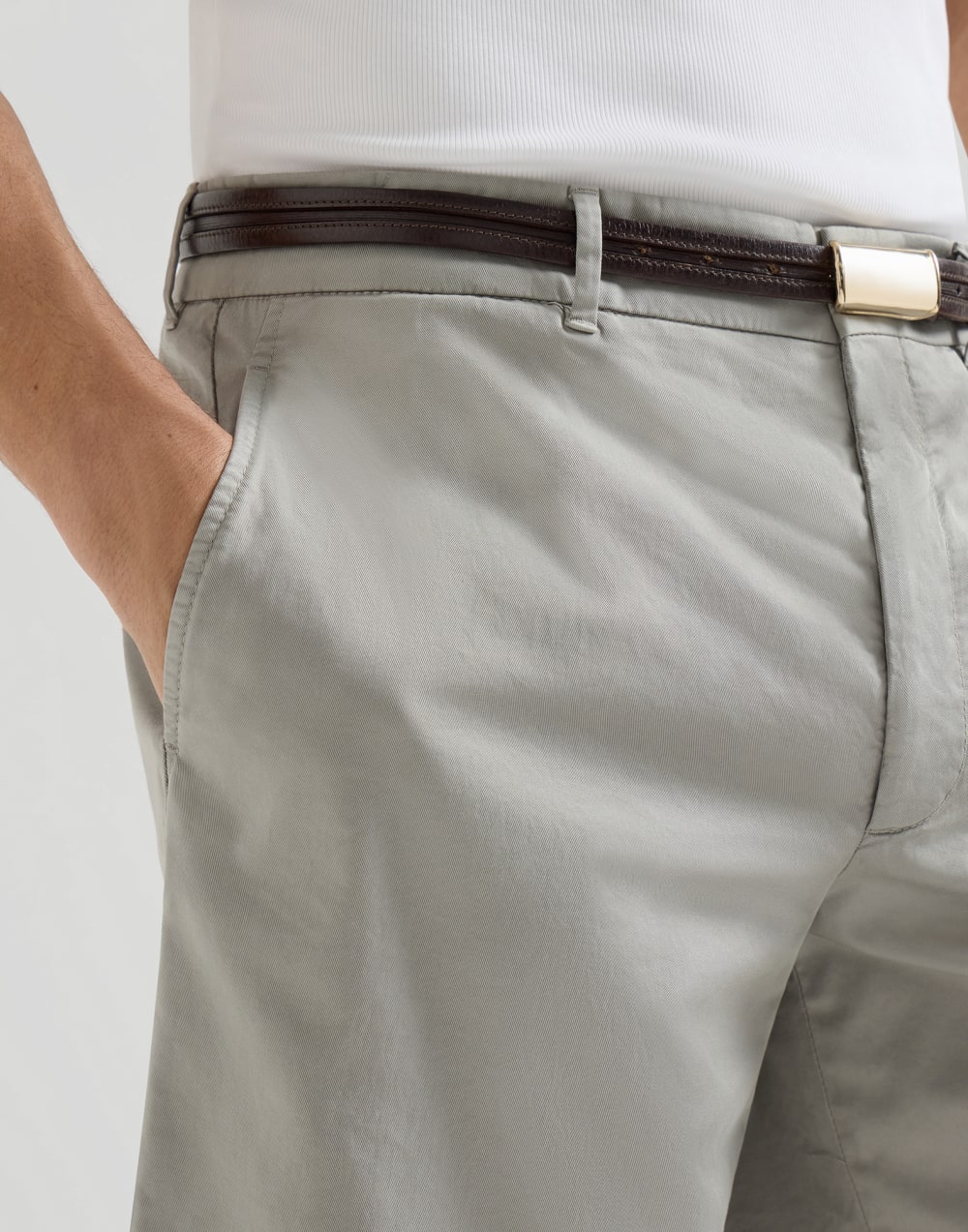 Garment-dyed Bermuda shorts Khaki Man - Brunello Cucinelli
