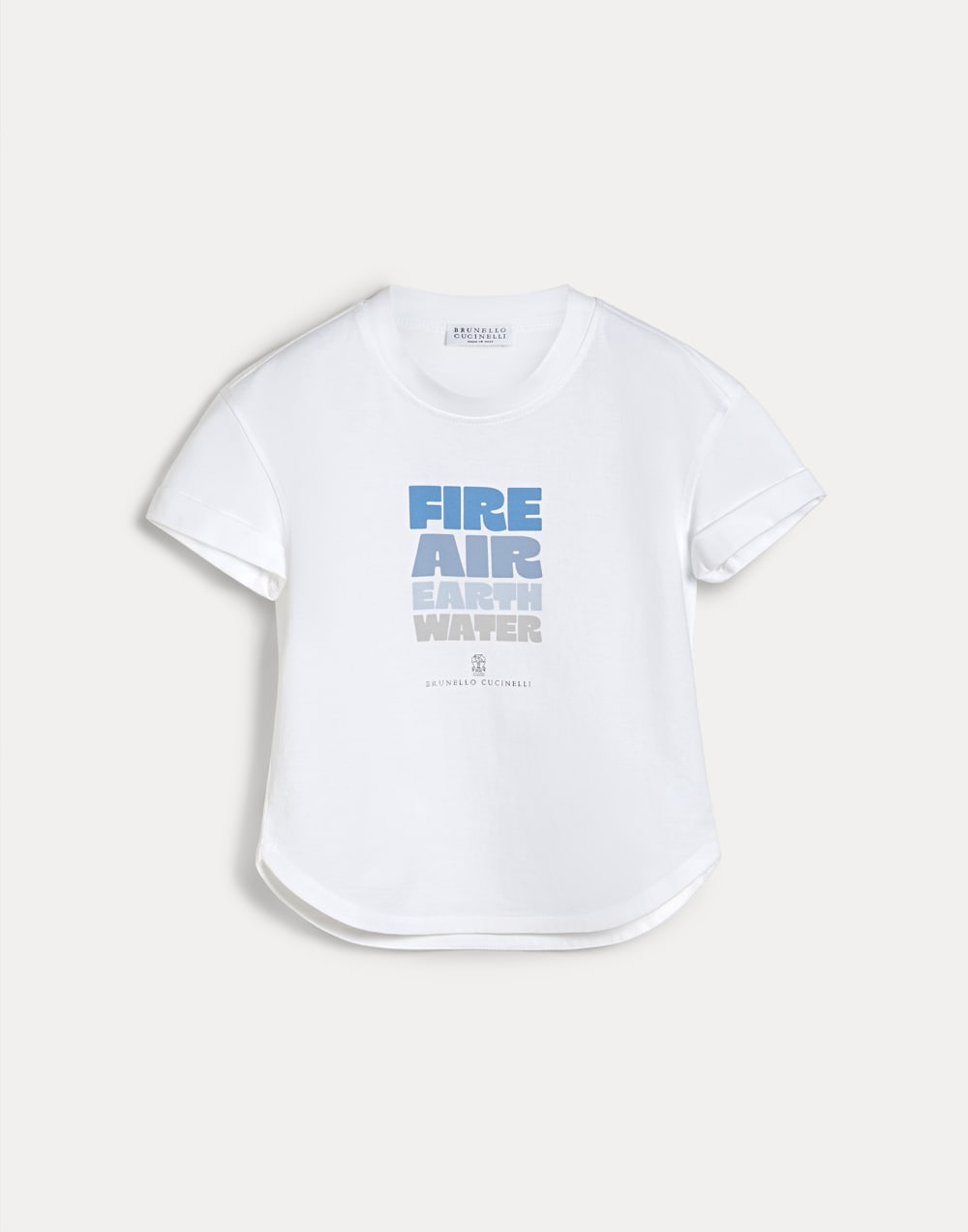 Cotton jersey T-shirt with print White Girls - Brunello Cucinelli