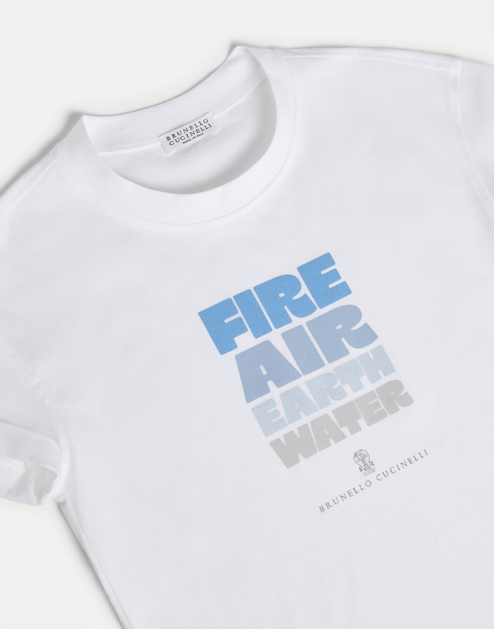 Cotton jersey T-shirt with print White Girls - Brunello Cucinelli