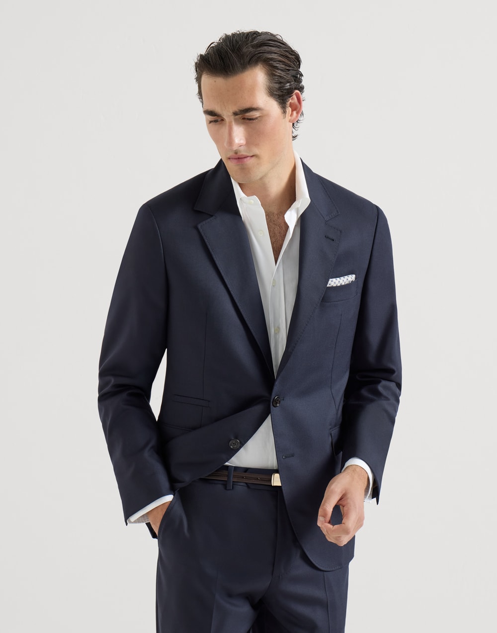 Cashmere blazer Navy Blue Man - Brunello Cucinelli