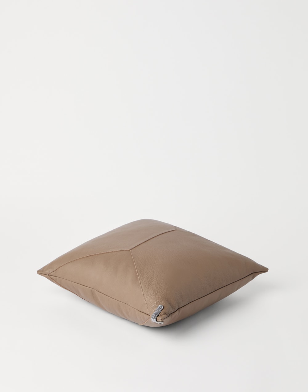 Cushion with monili Light Brown Lifestyle - Brunello Cucinelli