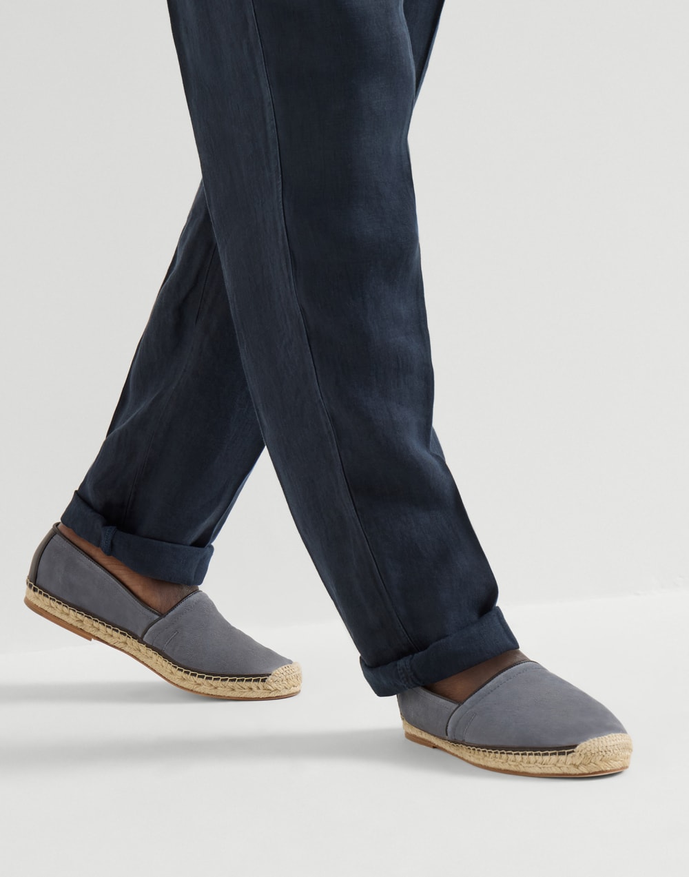 Espadrilles aus Kalbsleder Jeansblau Herren - Brunello Cucinelli