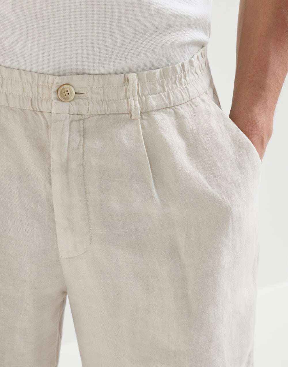 Linen Bermuda shorts Panama Man - Brunello Cucinelli