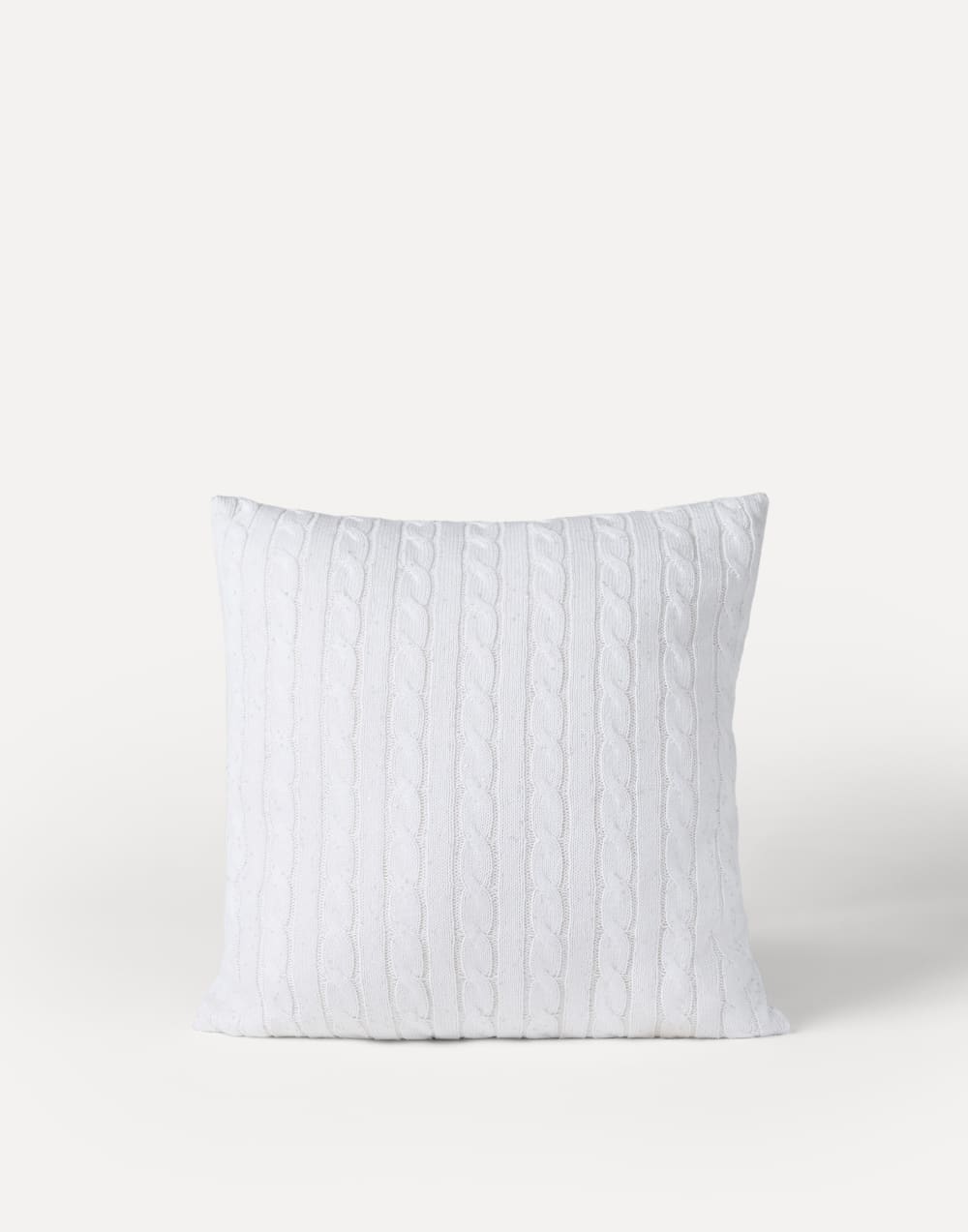 Dazzling cables knit cushion White Lifestyle - Brunello Cucinelli