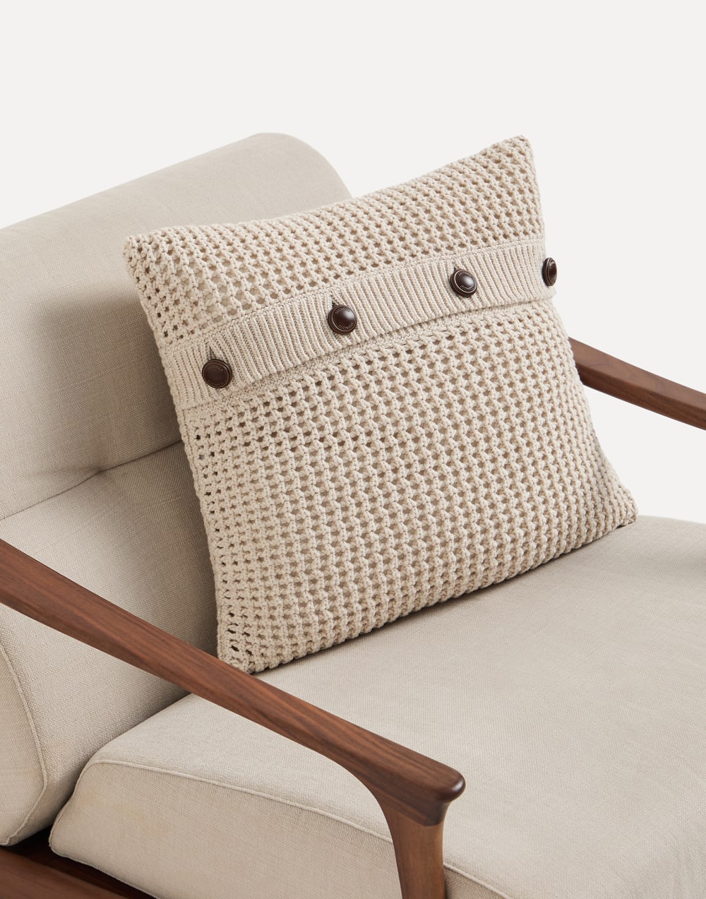 Net knit cushion Oat Lifestyle - Brunello Cucinelli