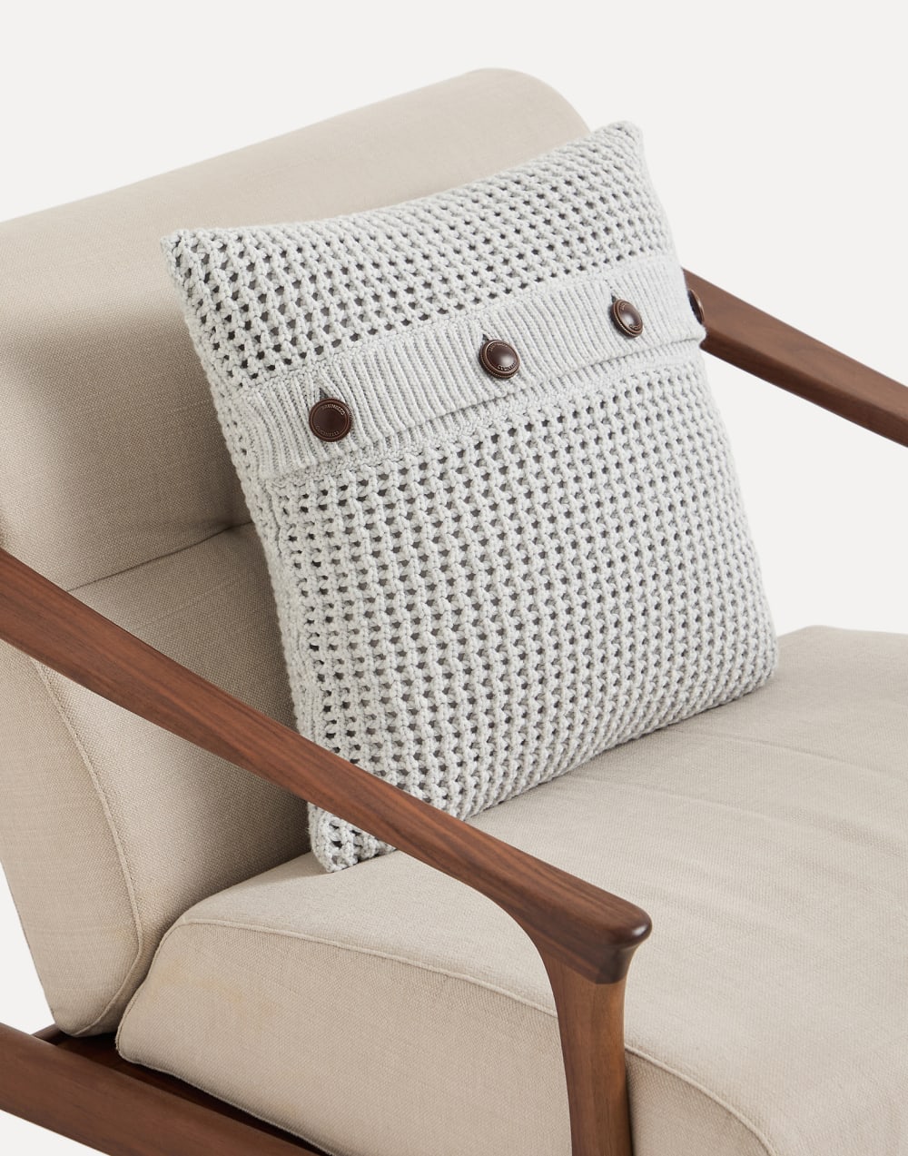 Net knit cushion Light Grey Lifestyle - Brunello Cucinelli