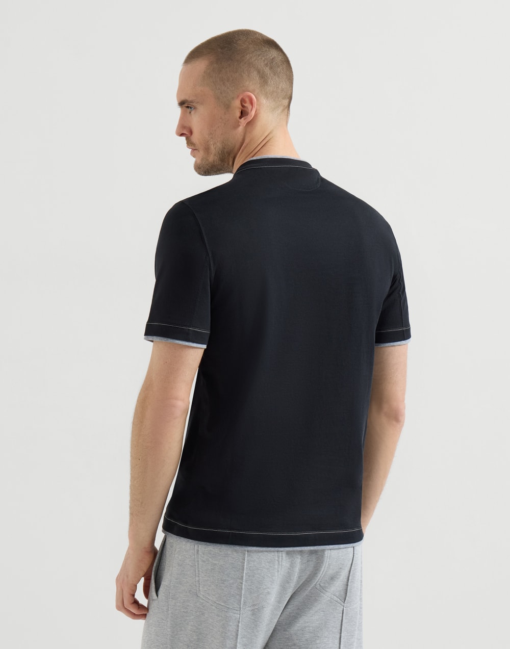 Camiseta con capas de imitación Negro Hombre - Brunello Cucinelli