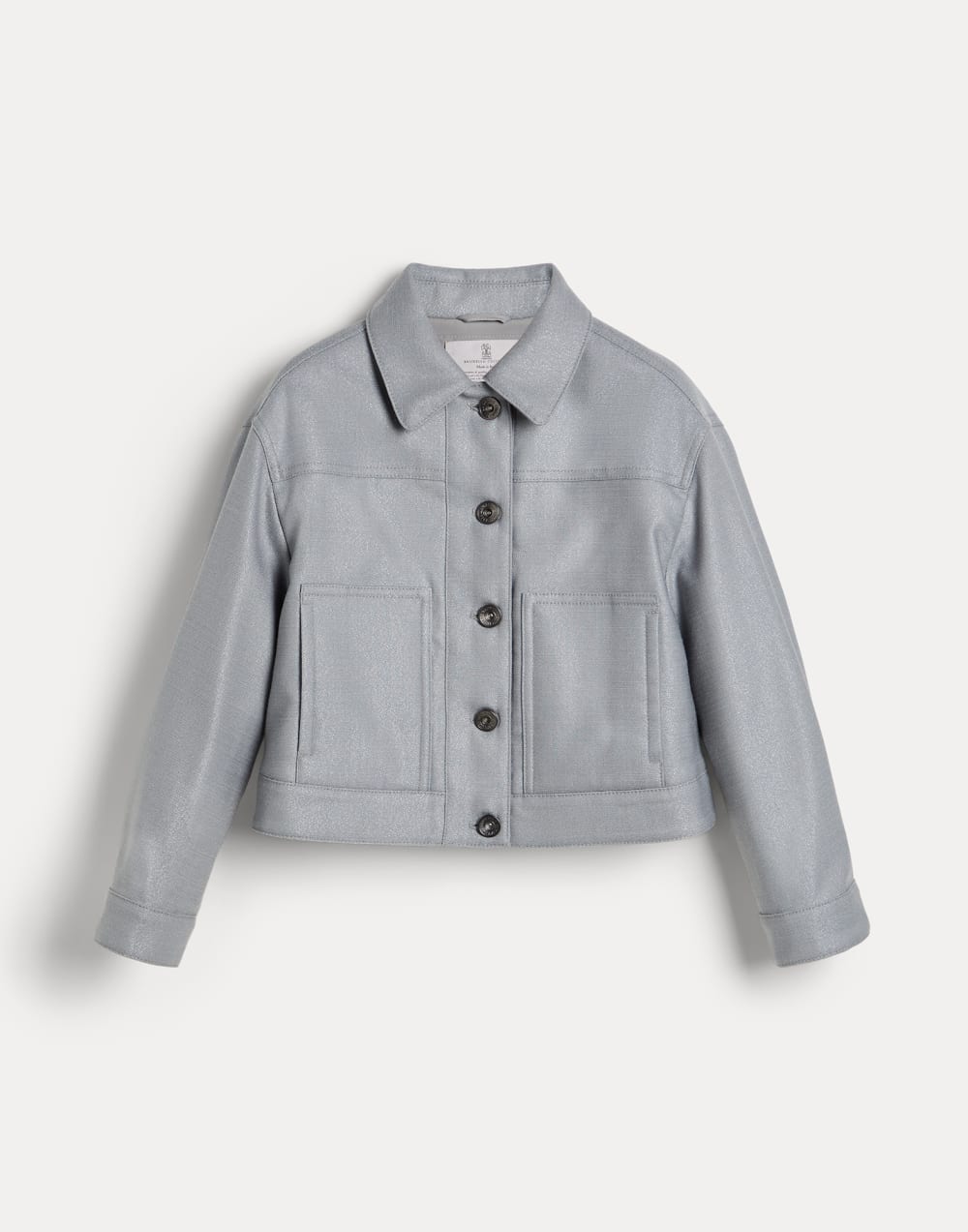 Sparkling outerwear jacket with monili Grey Girls - Brunello Cucinelli