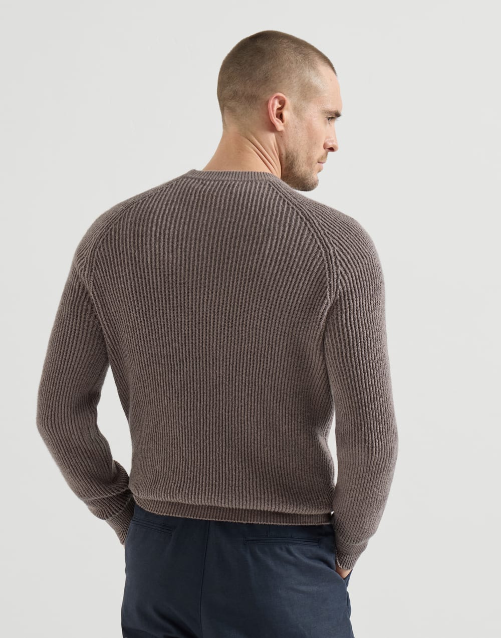 イングリッシュリブ セーター ヘーゼルナッツ メンズ - Brunello Cucinelli