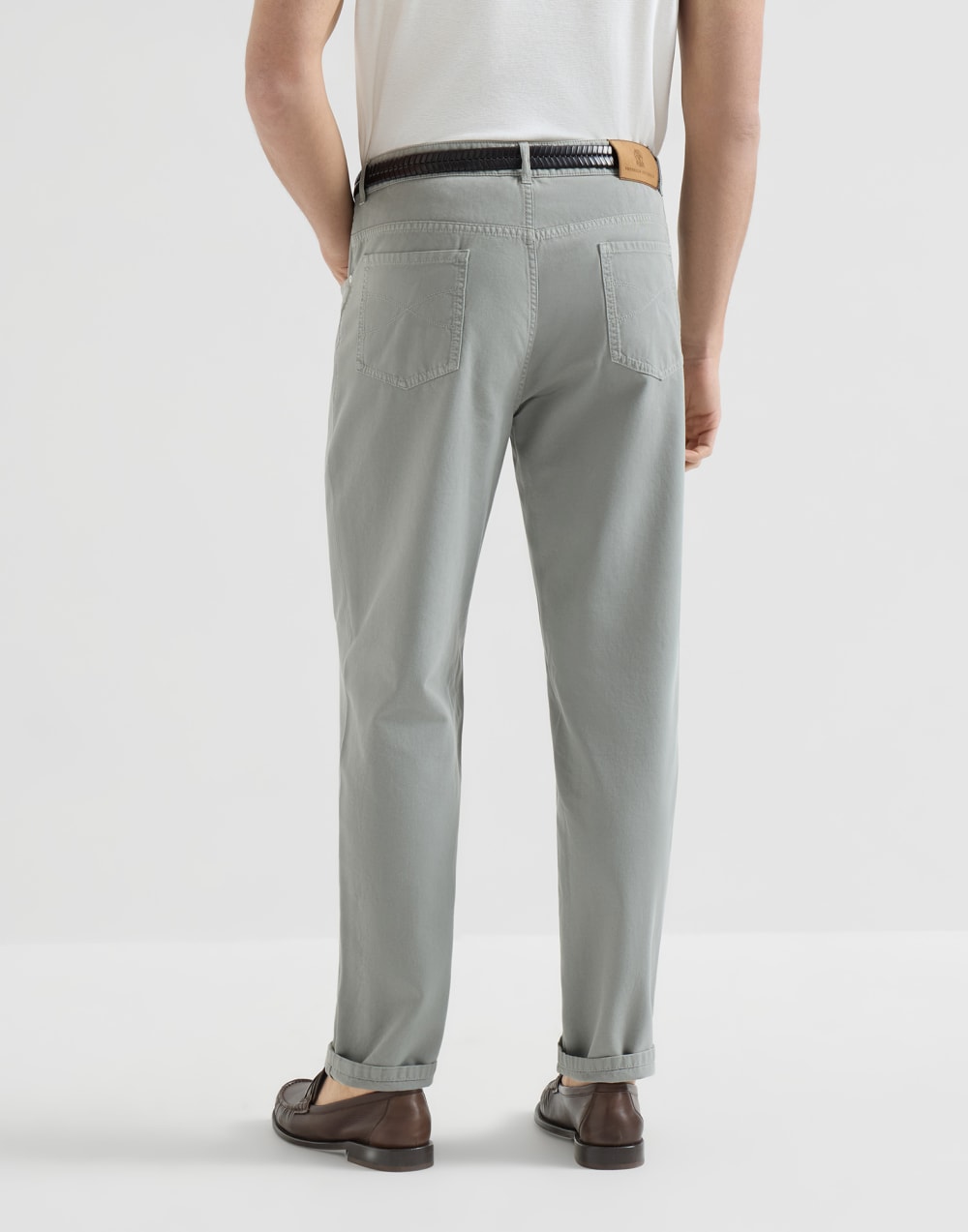 Gabardine garment dyed trousers Khaki Man - Brunello Cucinelli