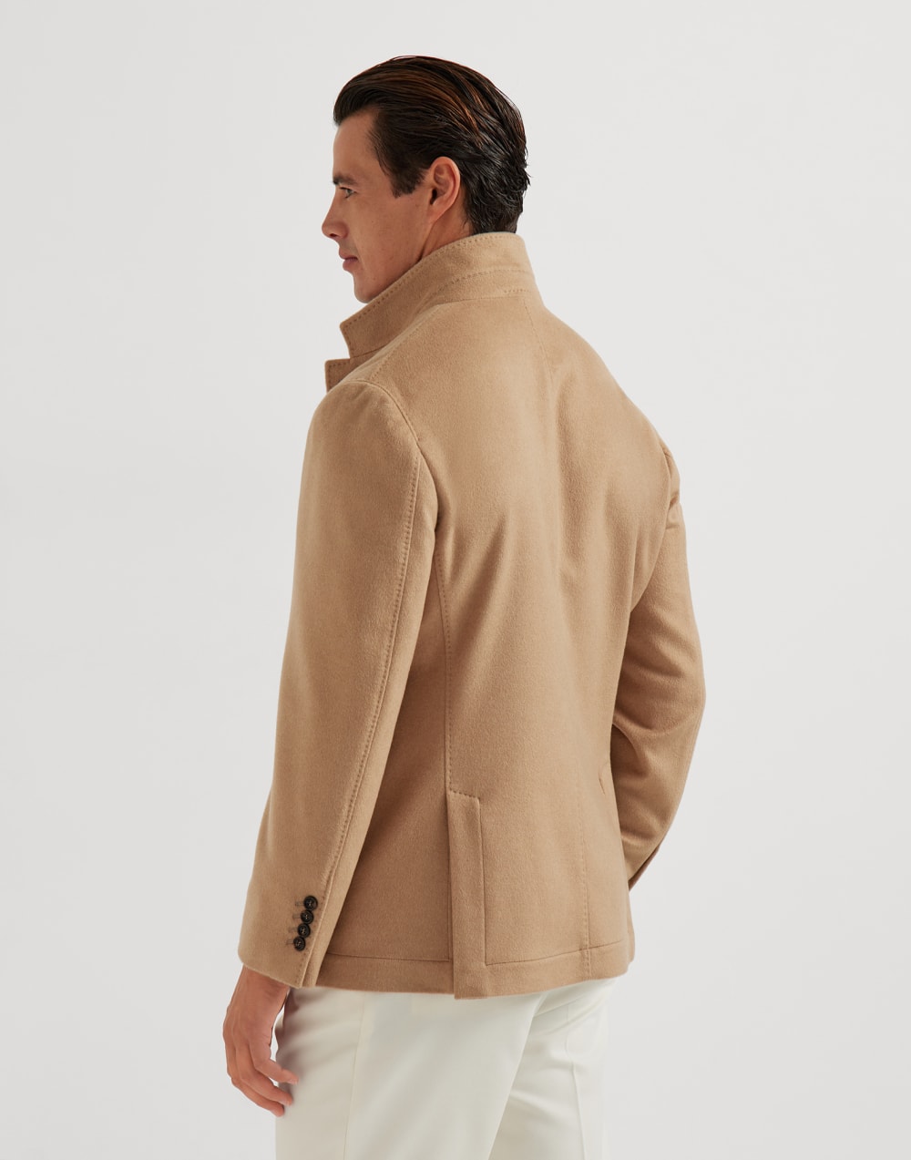 Vicuña beaver cloth outerwear Camel Man - Brunello Cucinelli