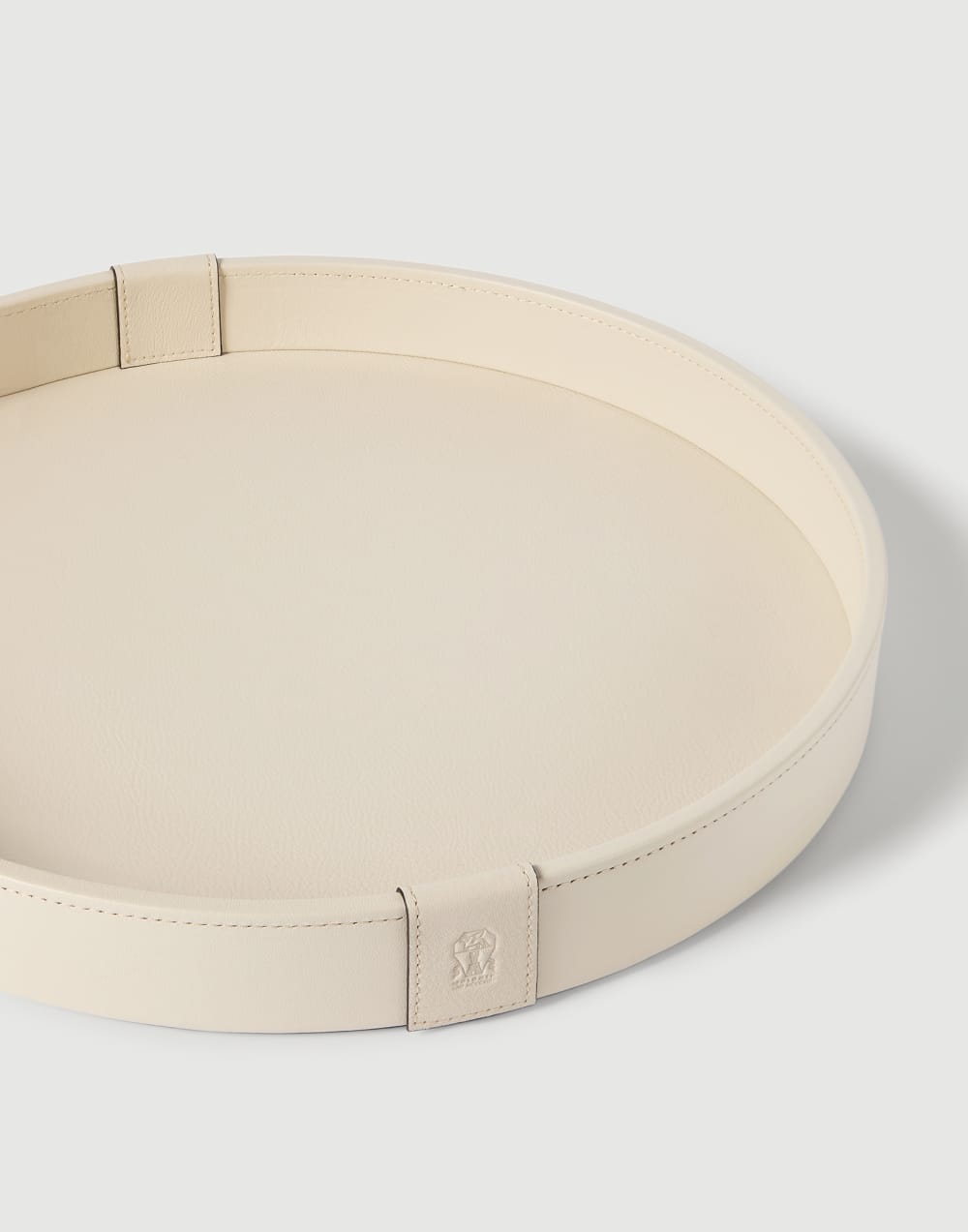 Bandeja de madera y piel Marfil Lifestyle - Brunello Cucinelli