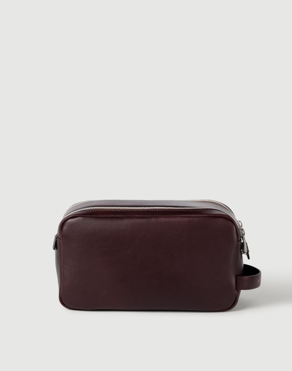 Calfskin beauty case with double zipper Burgundy Man - Brunello Cucinelli