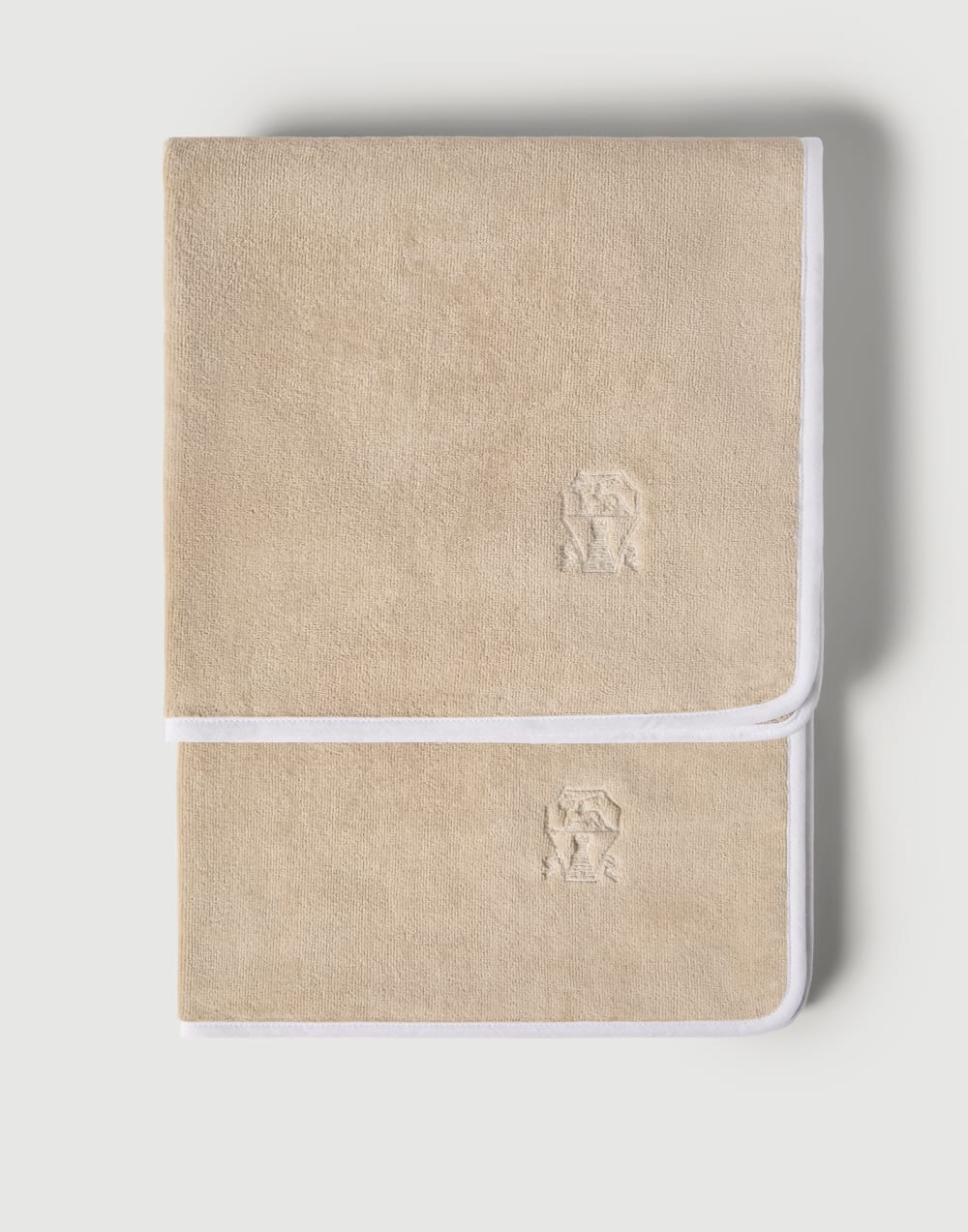 2-piece terrycloth towel set Beige Lifestyle - Brunello Cucinelli