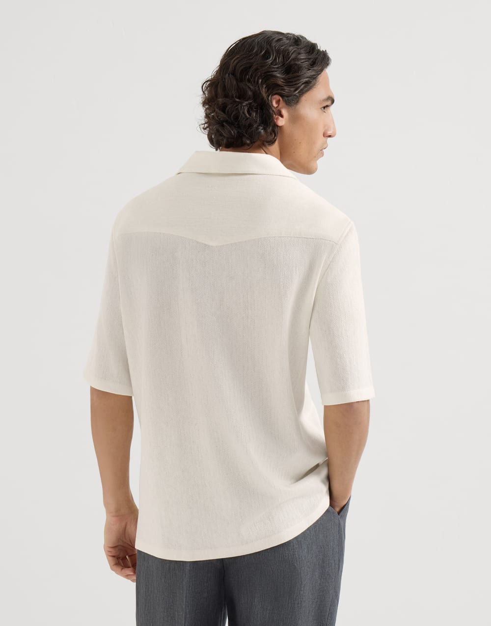 ショートスリーブシャツ オフホワイト メンズ - Brunello Cucinelli