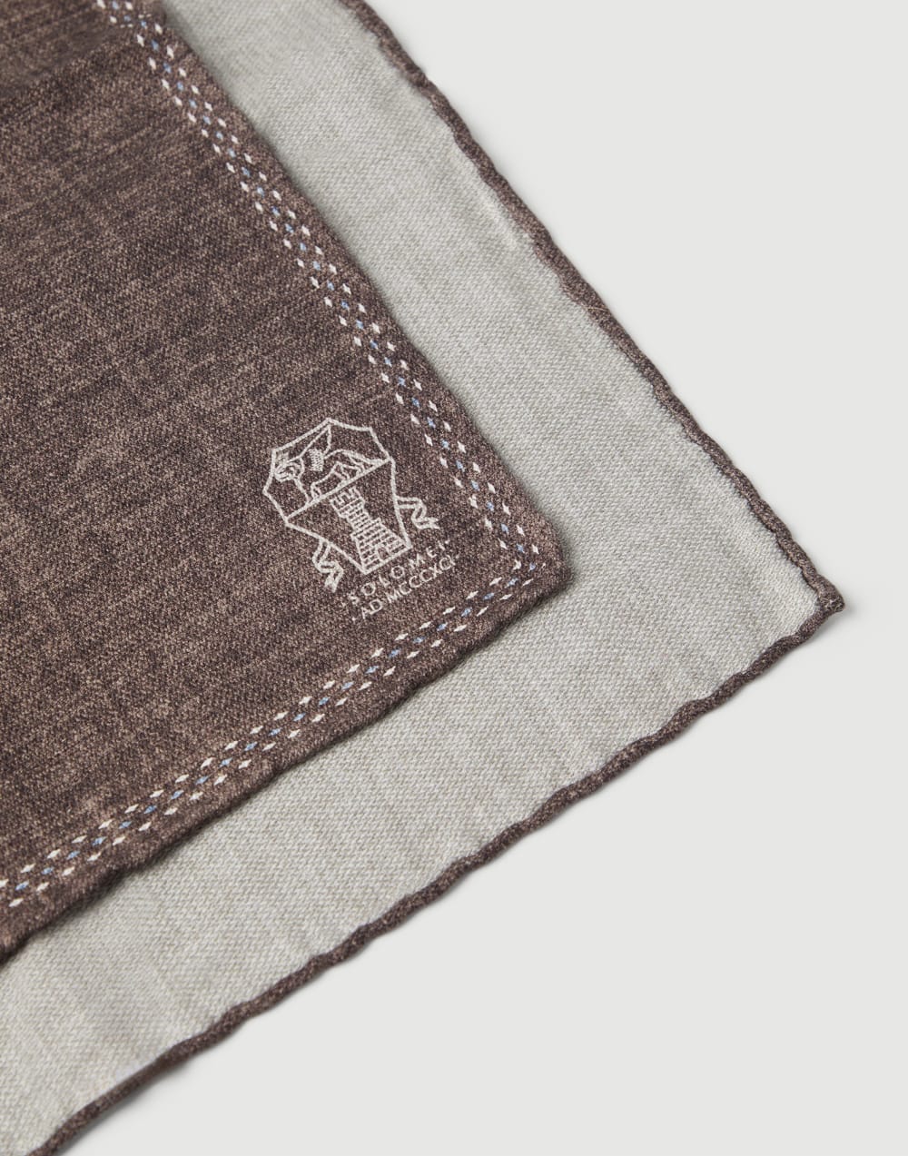 Silk pocket square Brown Man - Brunello Cucinelli