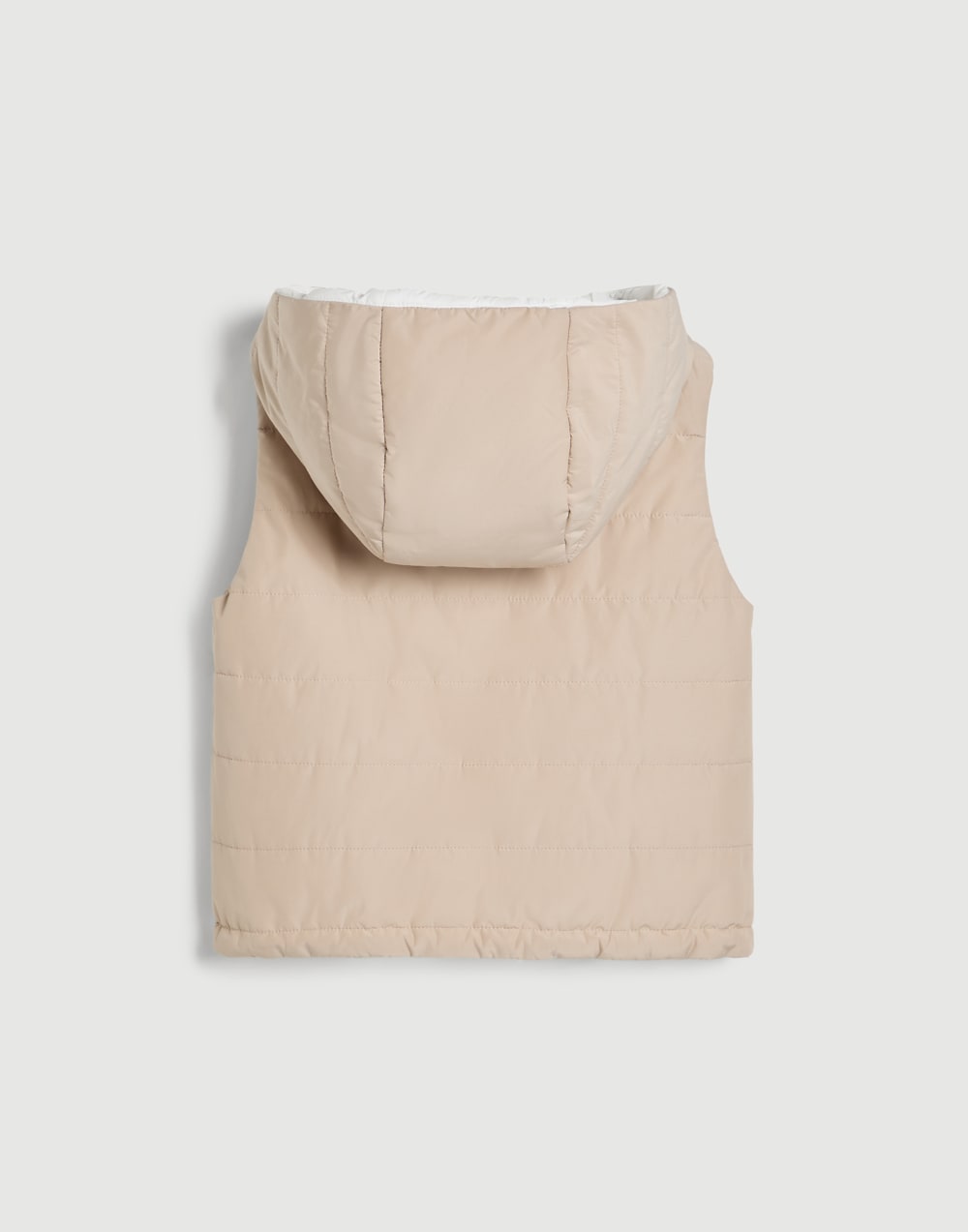 Hooded vest with monili Beige Girls - Brunello Cucinelli
