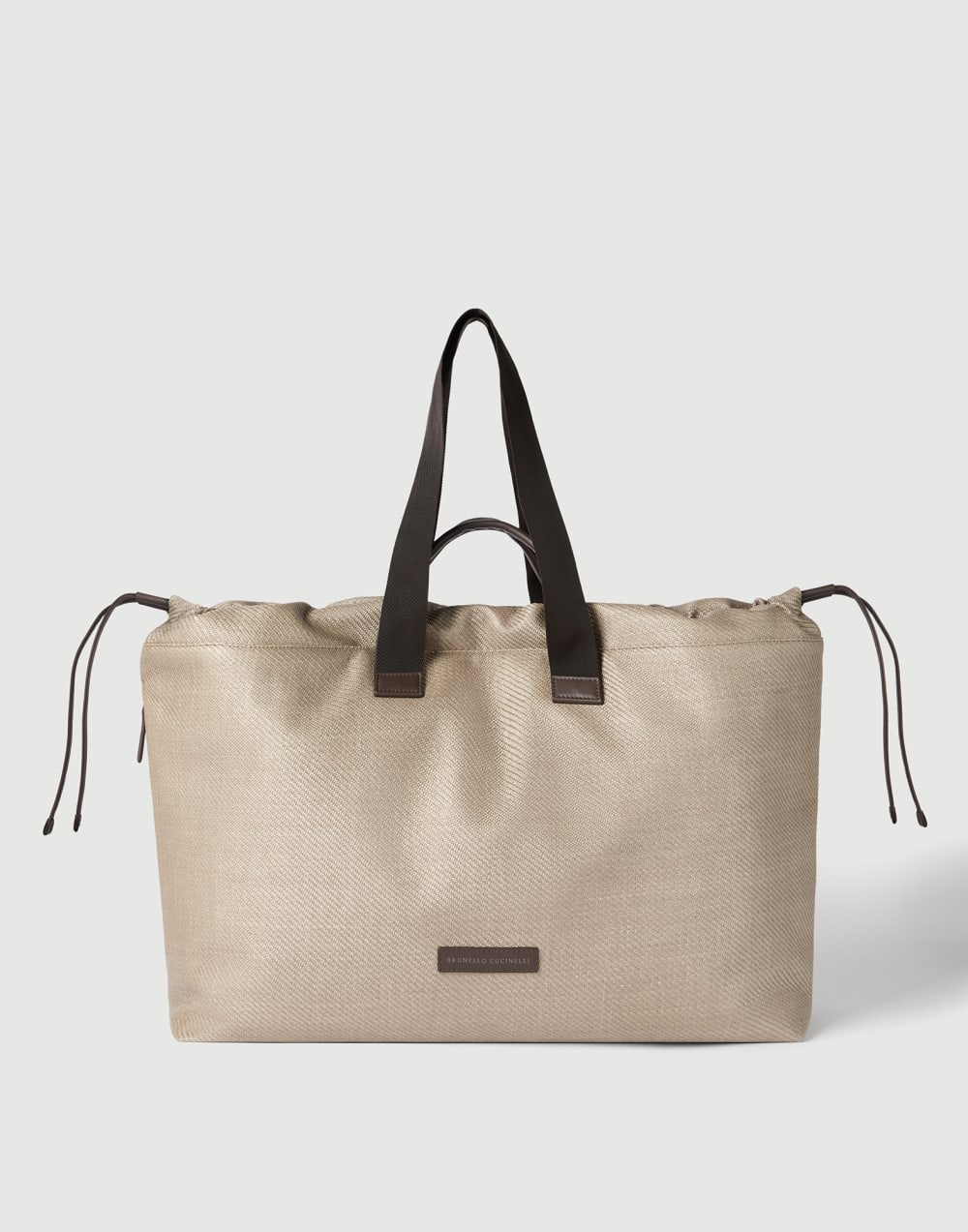 Sac Leisure en raphia et cuir Beige Lifestyle - Brunello Cucinelli