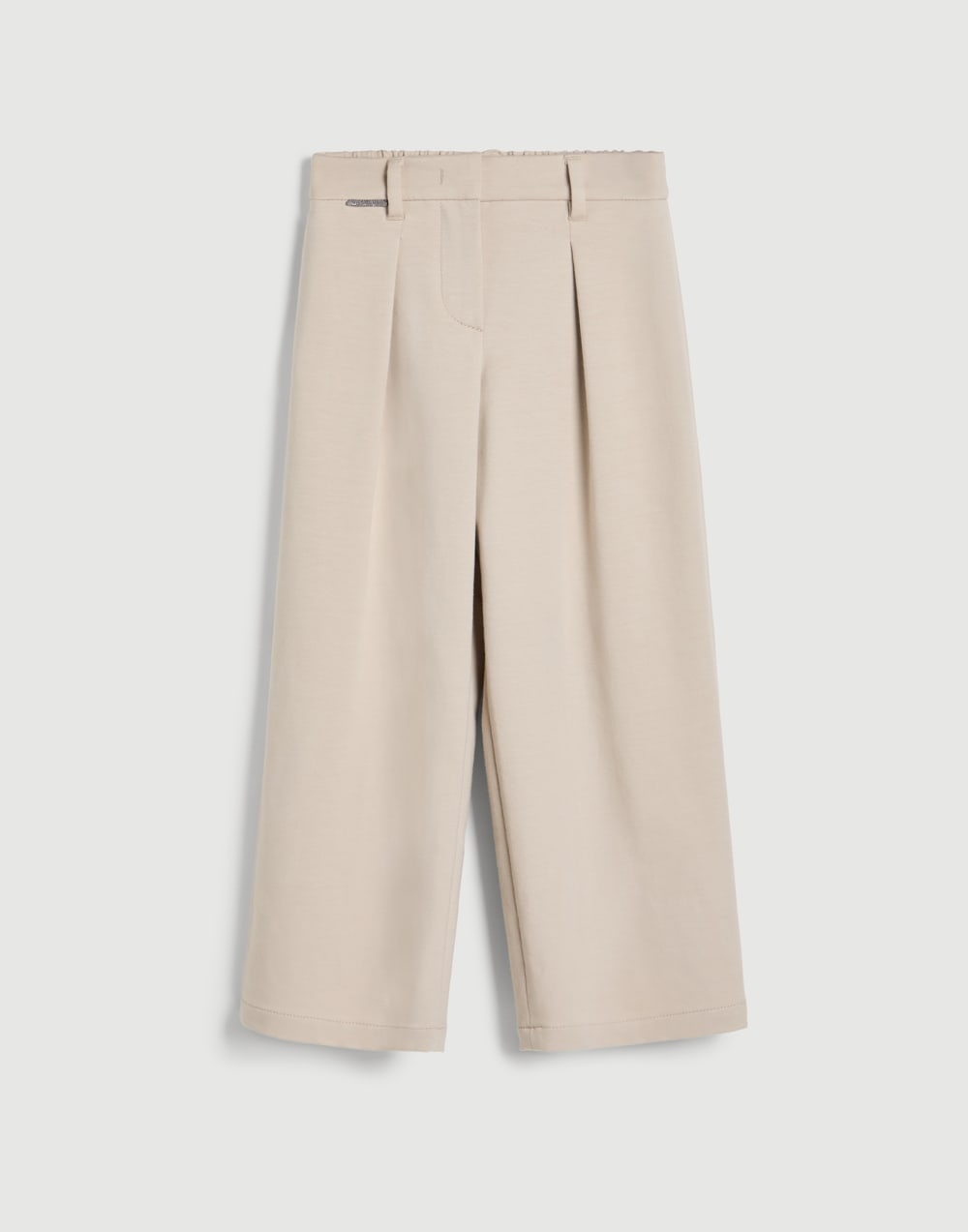 A-line trousers with monili Beige Girls - Brunello Cucinelli