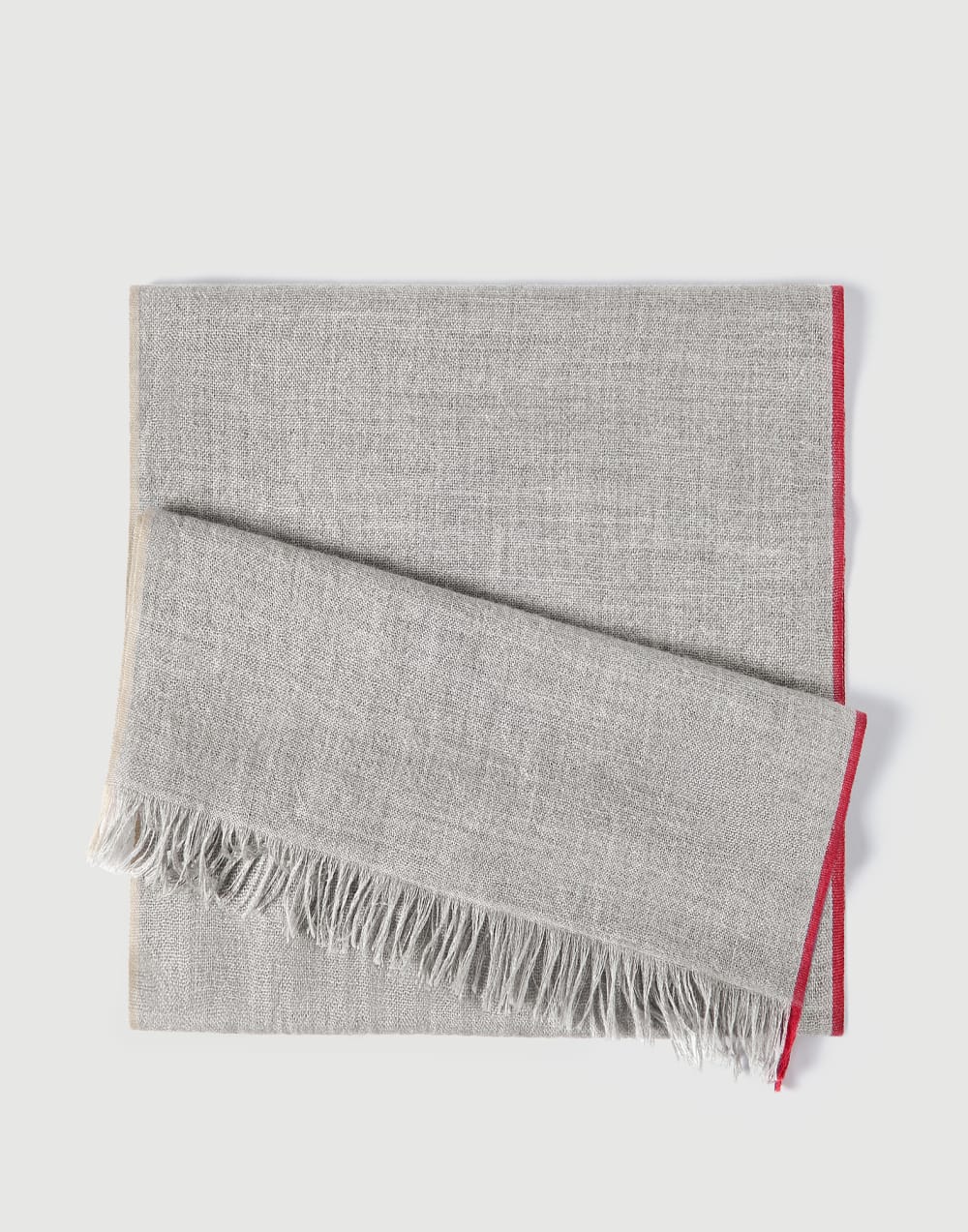 Scarf with selvedge Grey Man - Brunello Cucinelli