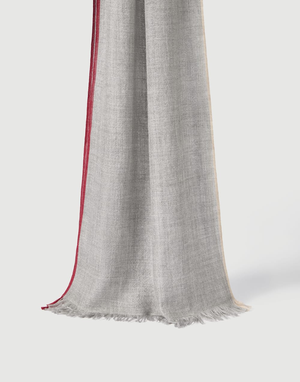 Scarf with selvedge Grey Man - Brunello Cucinelli