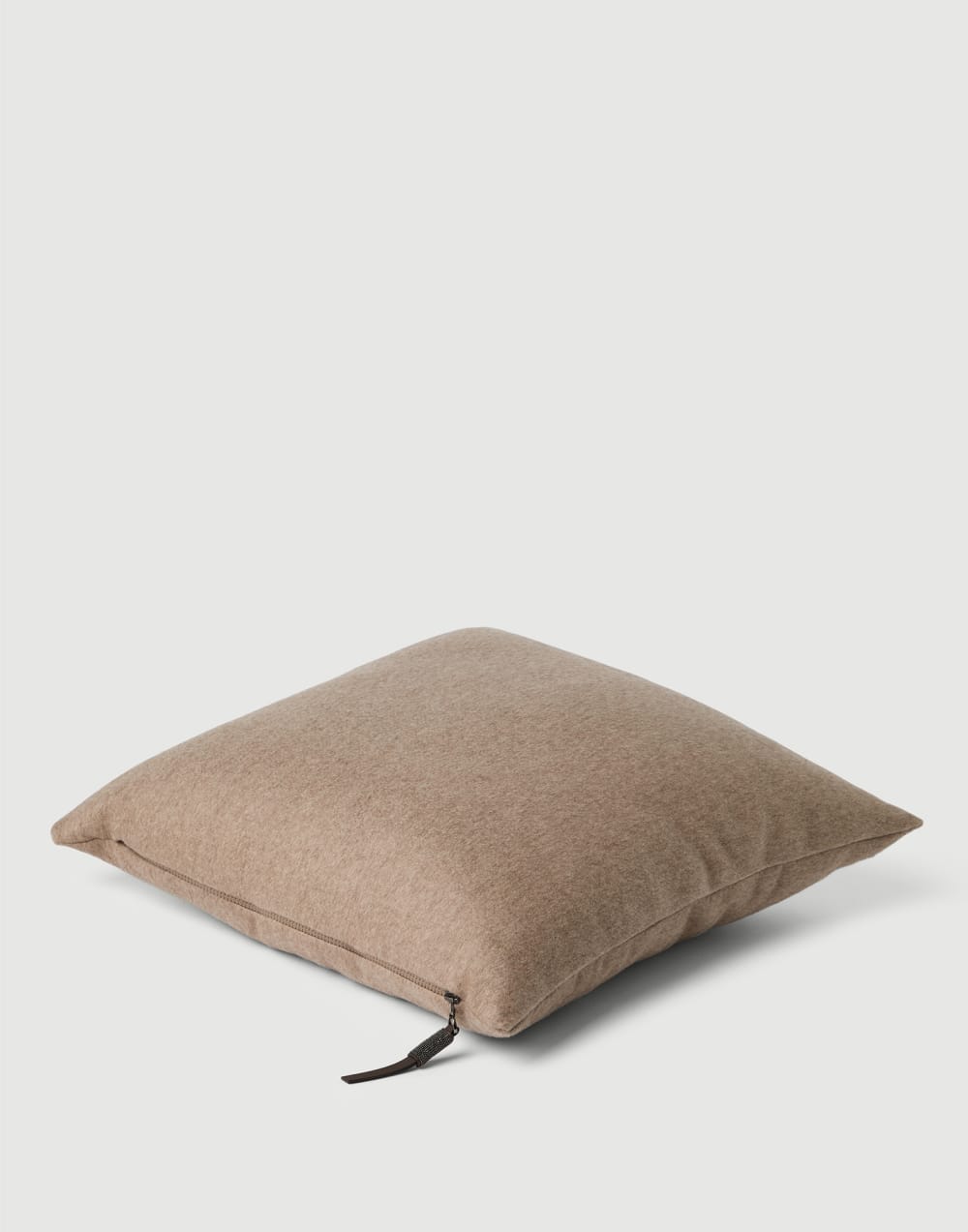 Cashmere beaver cloth large cushion Beige Lifestyle - Brunello Cucinelli