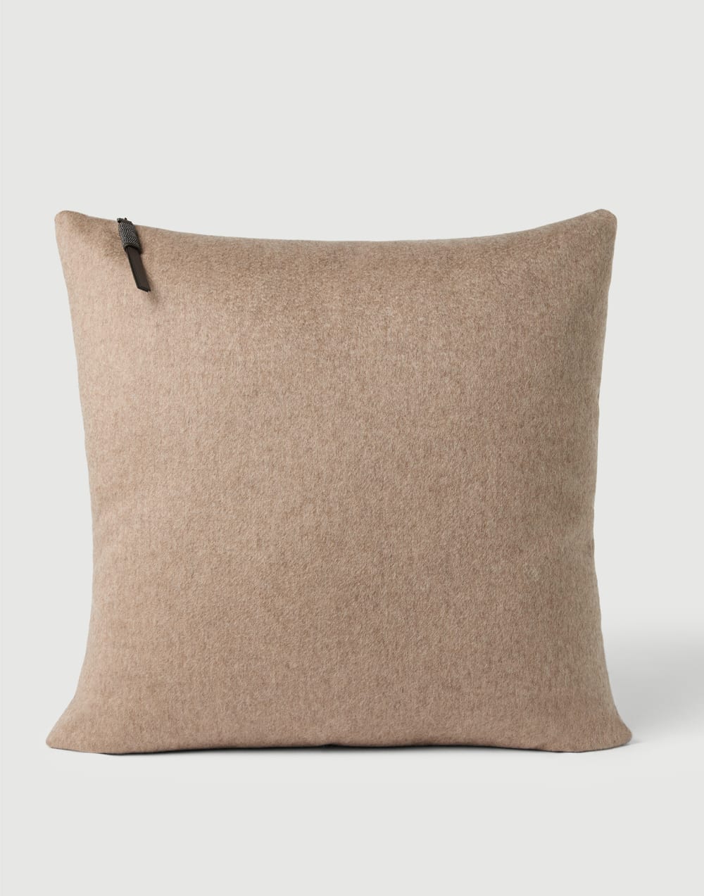 Cashmere beaver cloth large cushion Beige Lifestyle - Brunello Cucinelli