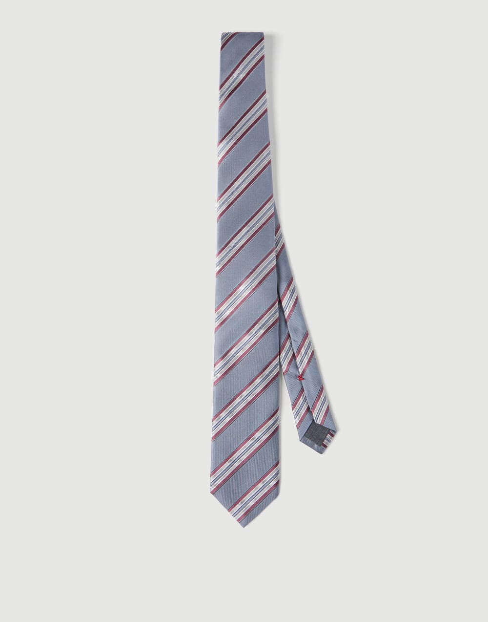 Silk textured stripe tie Medium Grey Man - Brunello Cucinelli