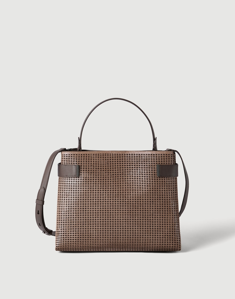 Leather Essence top-handle bag Brown Woman - Brunello Cucinelli