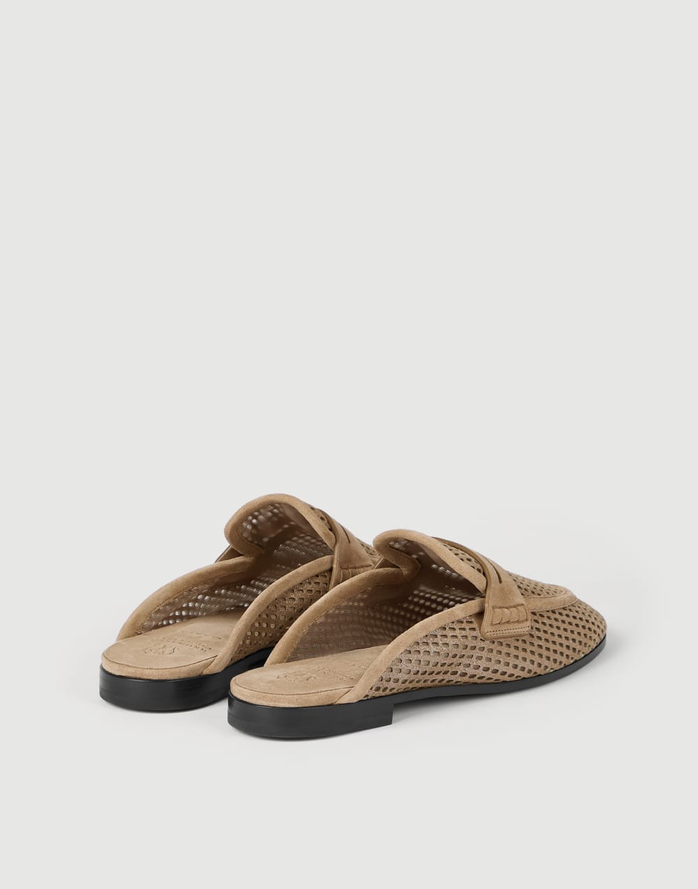 Zuecos de piel Sparkling Net Marrón Mujer - Brunello Cucinelli