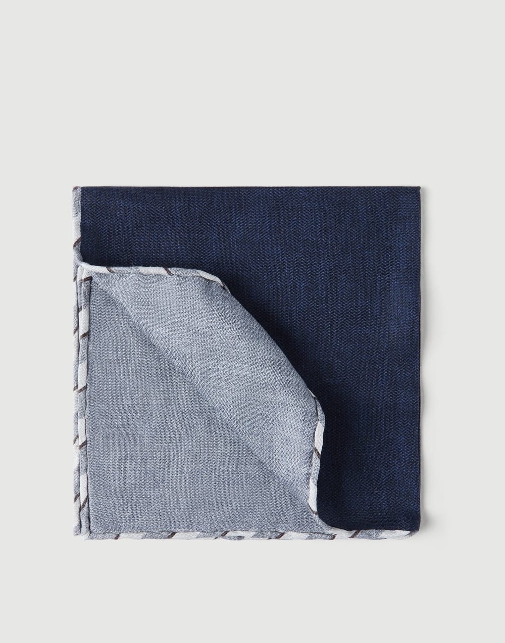 Pañuelo de bolsillo de seda Azul Aviación Hombre - Brunello Cucinelli