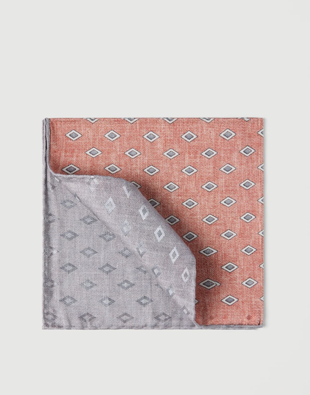 Pañuelo de bolsillo de seda con estampado Albaricoque Hombre - Brunello Cucinelli