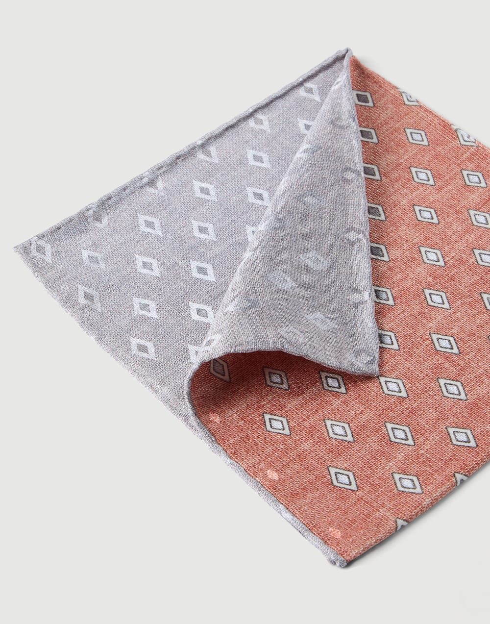 Pañuelo de bolsillo de seda con estampado Albaricoque Hombre - Brunello Cucinelli