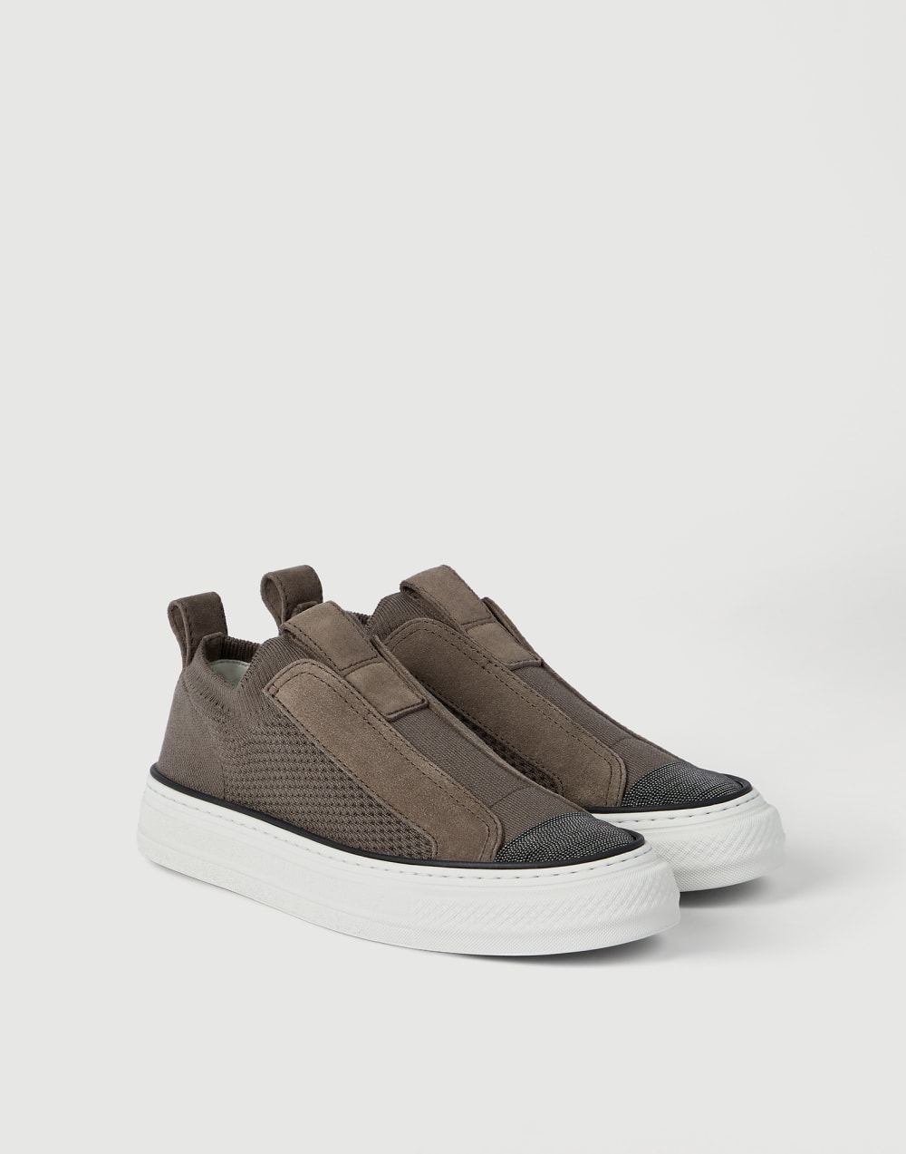 Zapatillas deportivas slip-on Cacao Mujer - Brunello Cucinelli