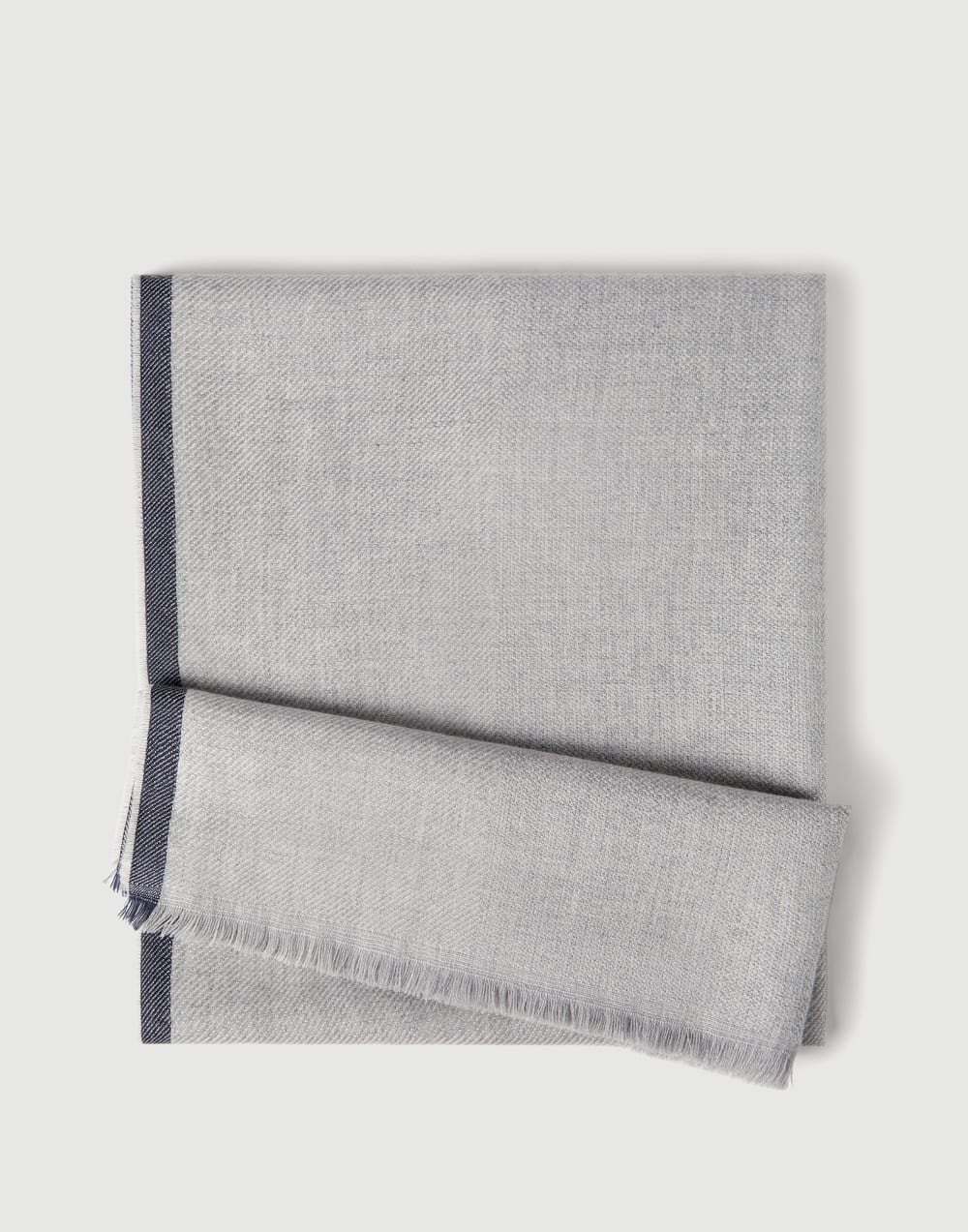 Wool and cashmere scarf Pearl Grey Man - Brunello Cucinelli