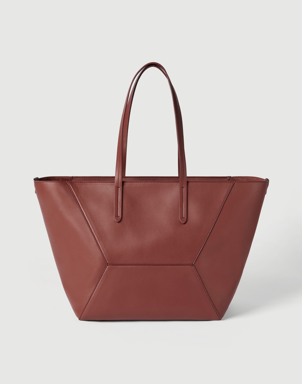 Bolso BC Duo en piel de becerro Rojo Ladrillo Mujer - Brunello Cucinelli