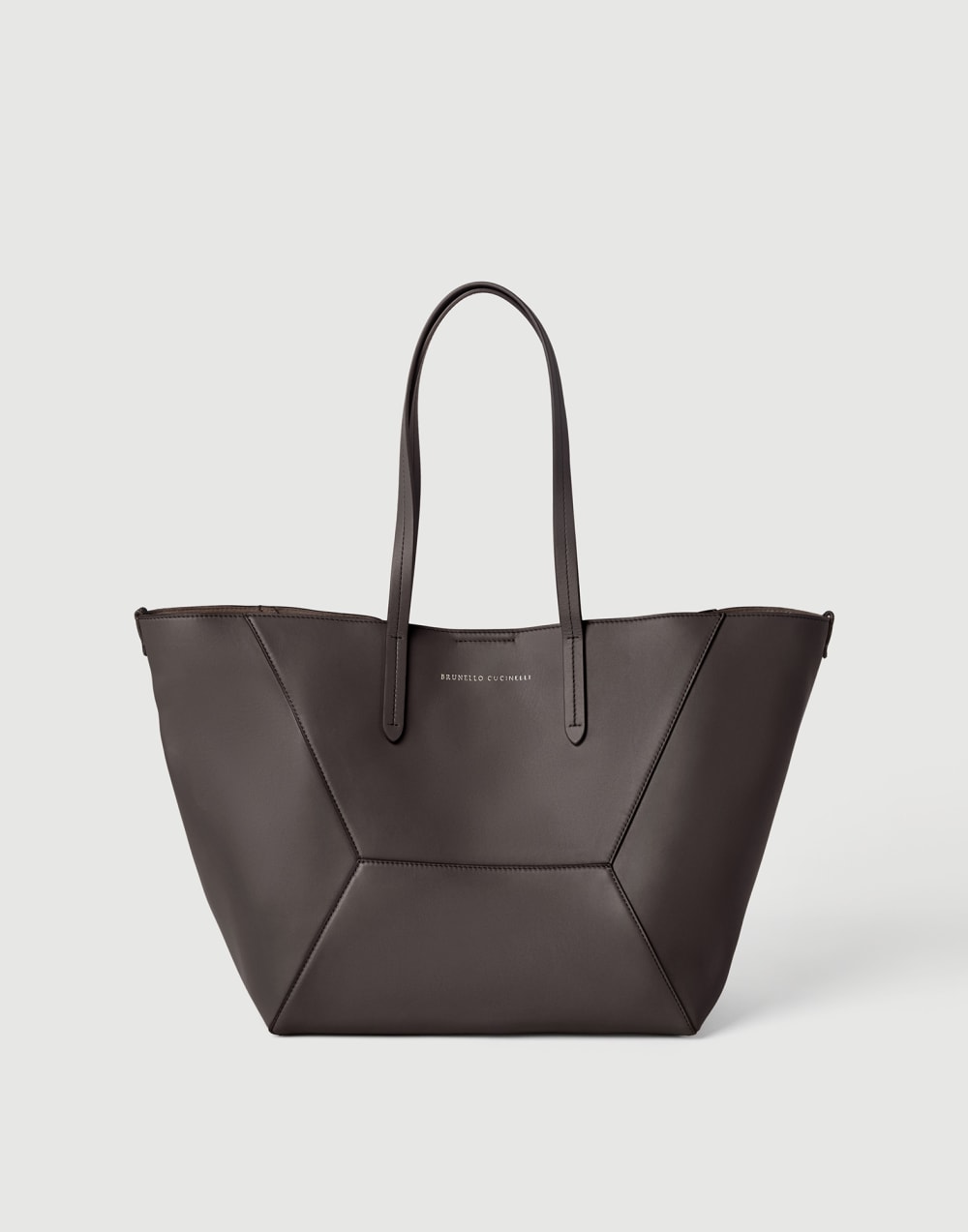 Сумка BC Duo из телячьей кожи Темное красное дерево Женщина - Brunello Cucinelli