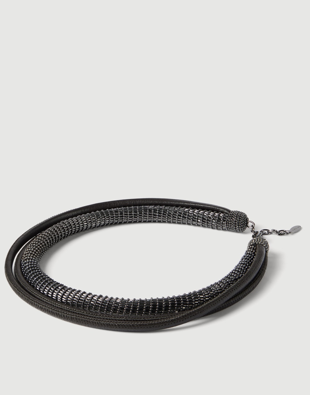 Leather precious necklace Black Woman - Brunello Cucinelli