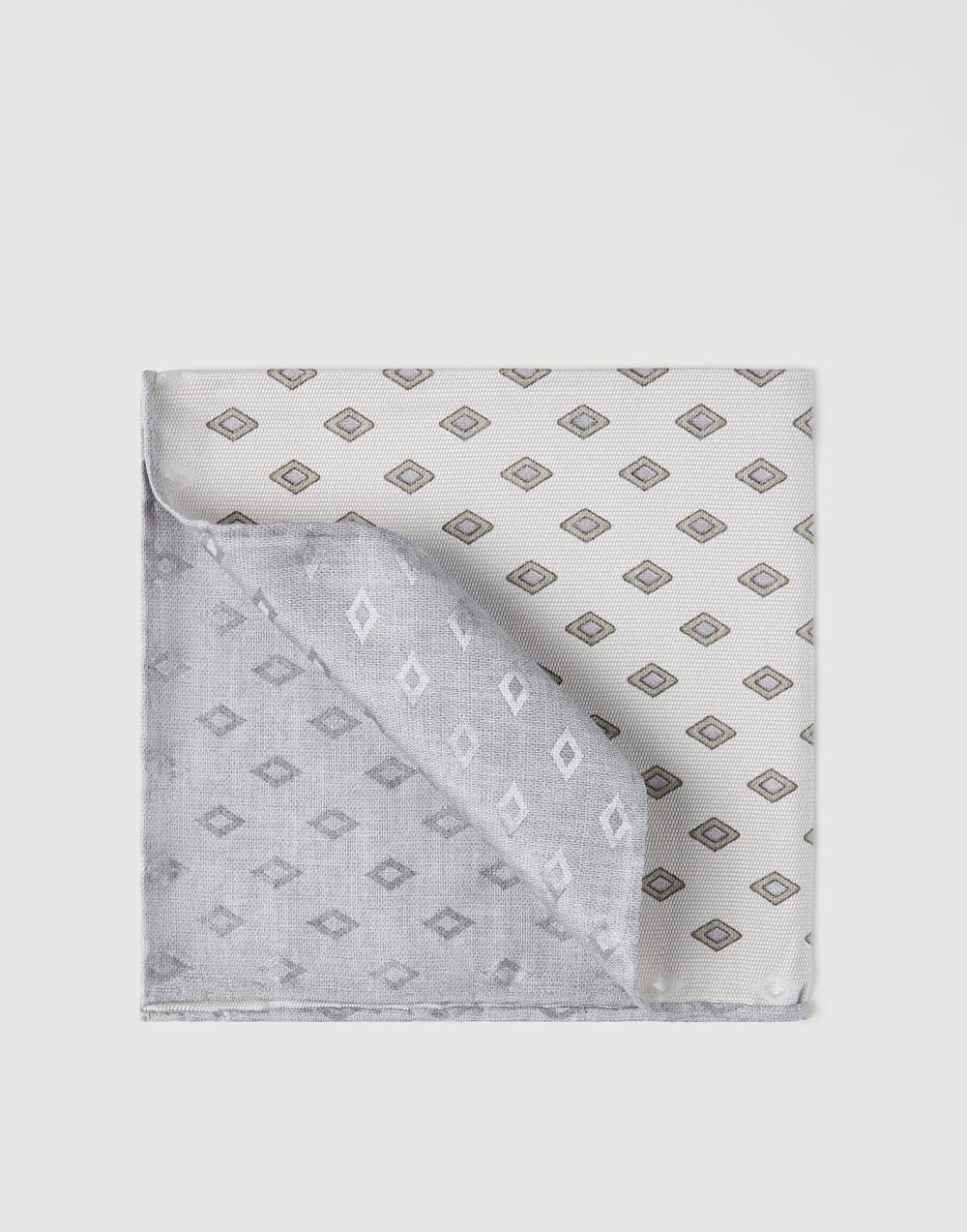 Silk pocket square with pattern Panama Man - Brunello Cucinelli