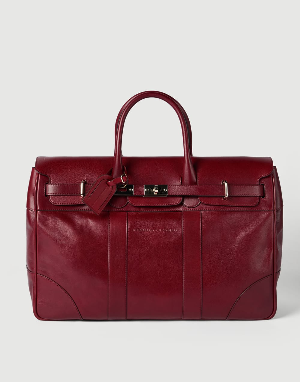 Calfskin country bag Terracotta Man - Brunello Cucinelli