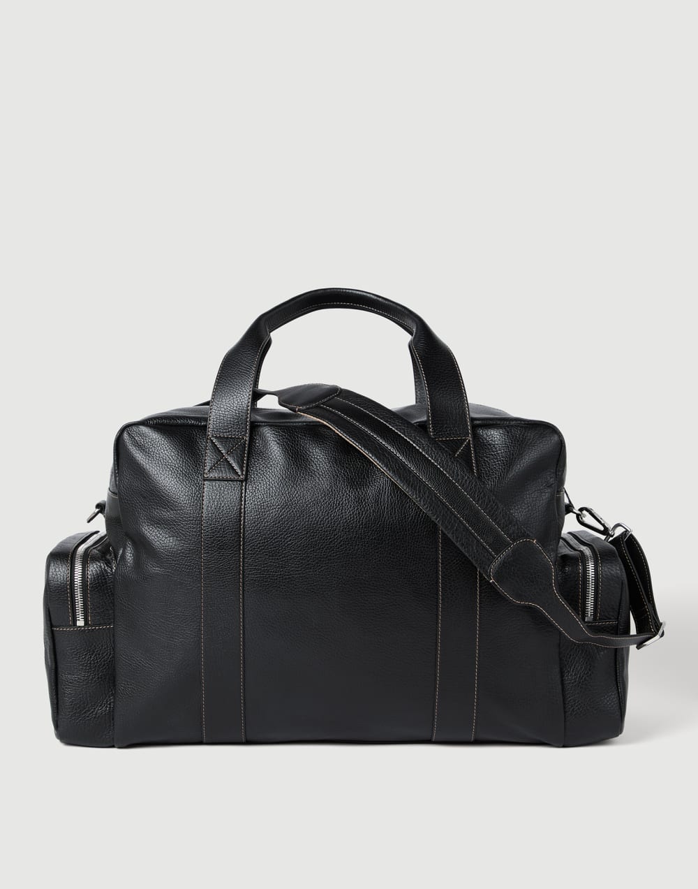 Bolso Leisure de piel de becerro con grano Negro Hombre - Brunello Cucinelli